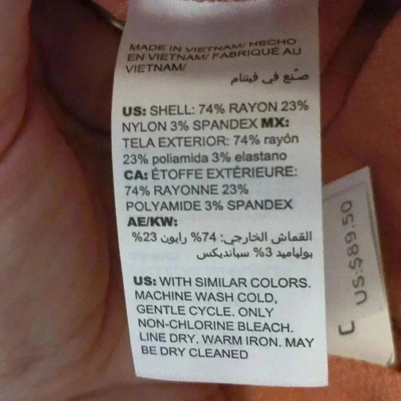 Chico's So Slimming Textured Desert Coral Slim Leg Pant / Size 3T - US Size 16T - Picture 10 of 10